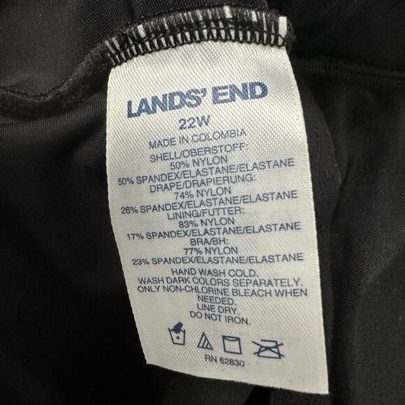 Lands End Womens Plus Size SlenderSuit Tummy Control V-neck Wrap One Piece Swims - Picture 6 of 11